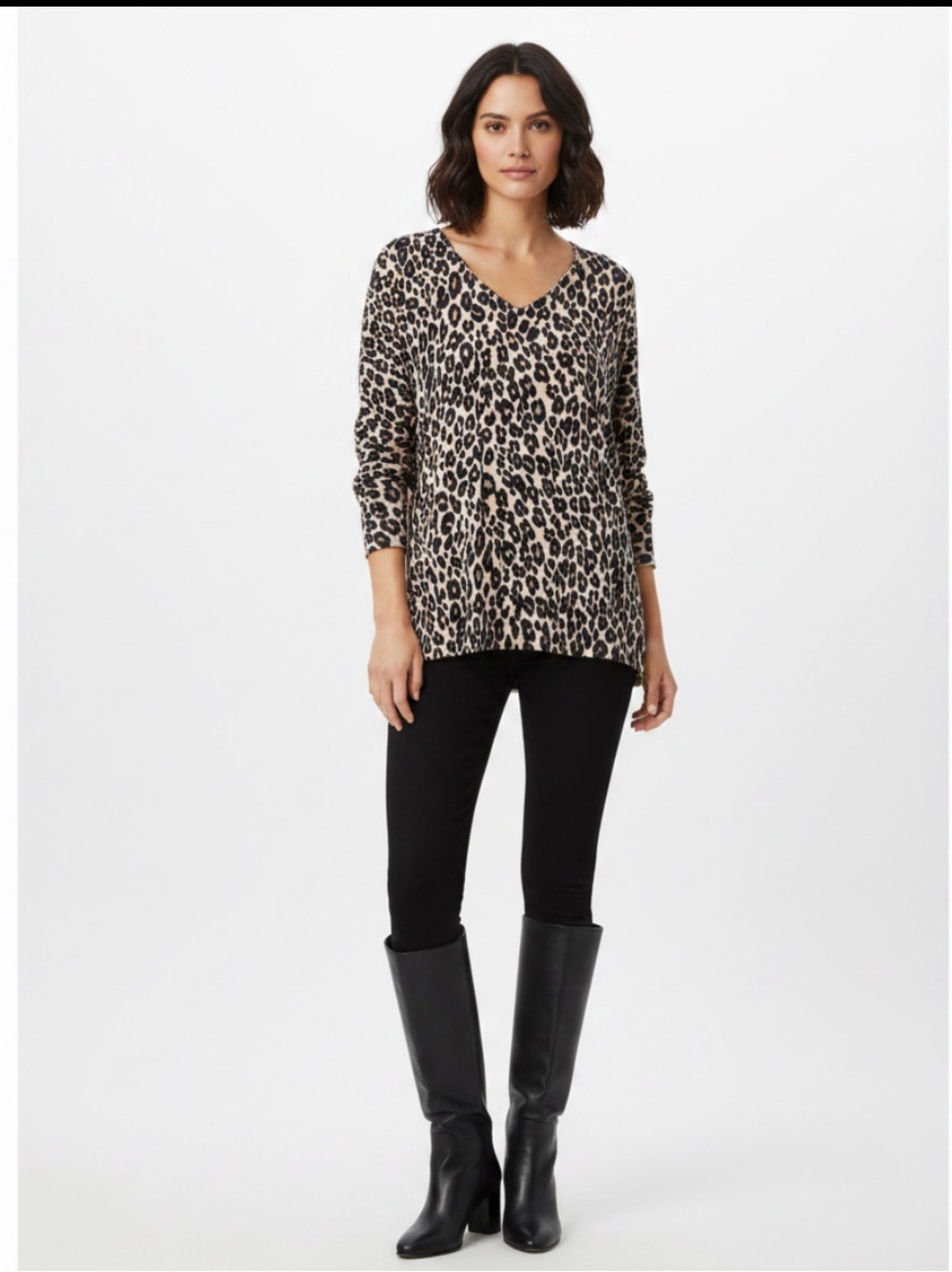 Chico’s | LIKE NEW cotton blend v-neck animal print pullover blouse 12 l…